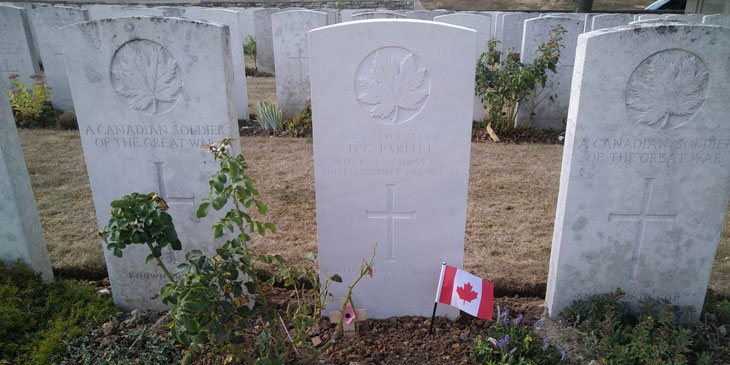 Canadian Company Sergeant Major Rededication Ceremony takes place at Regina Trench Cemetery, France