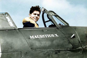 John Brooks in the cockpit of his Hawker Hurricane.