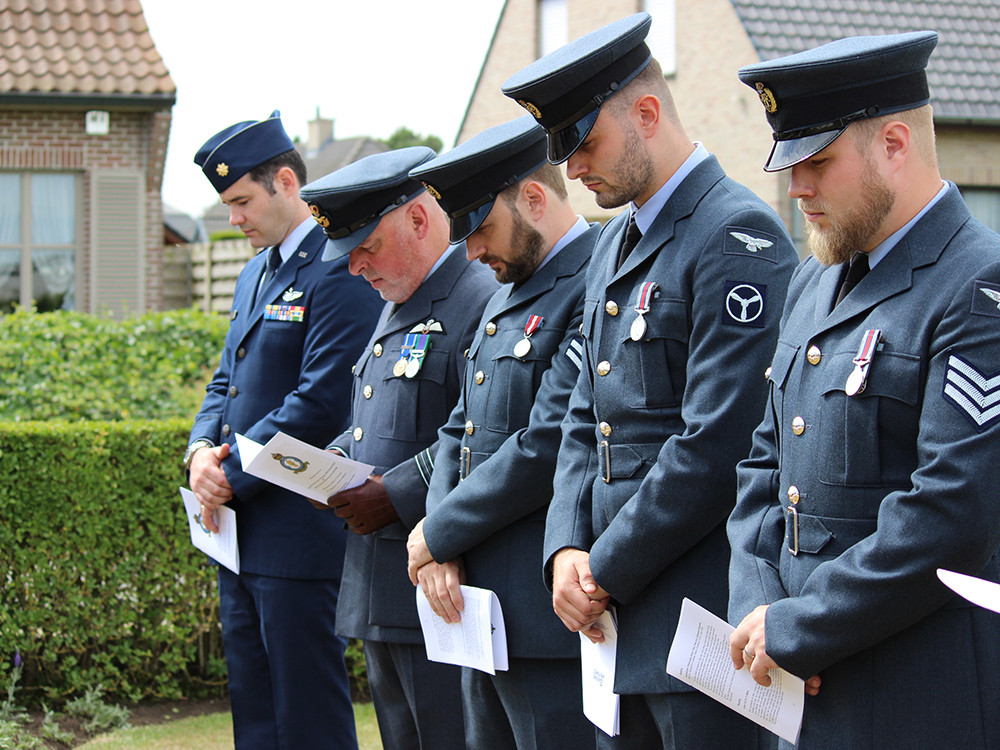 Members of XI(F) Squadron RAF Coningsby pay their respects