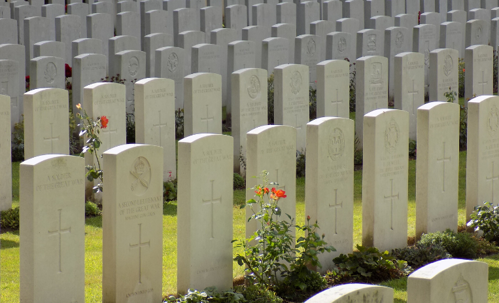 A row of headstones