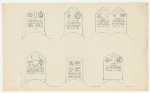 Drawings of headstone designs