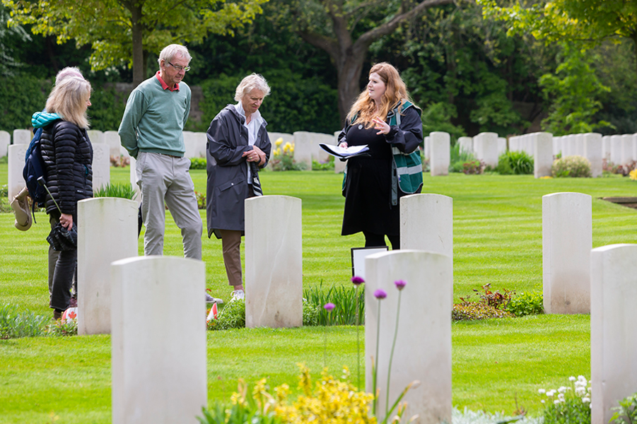 A CWGC tour in a cemetery