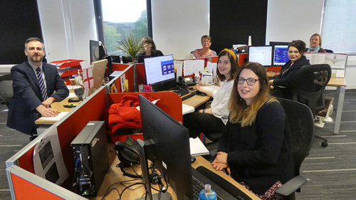 Enquiries team at their desks