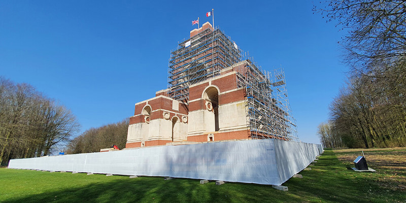 Thiepval under scaffolding