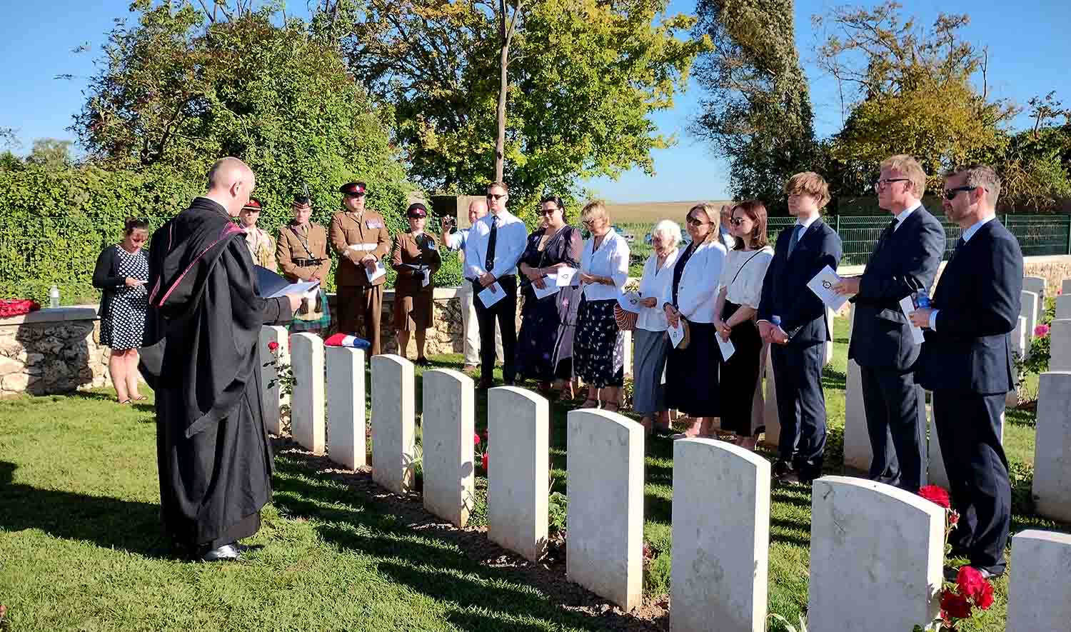 Cambridge born RAMC doctor rededicated at CWGC La Ville-aux-Bois British Cemetery, France