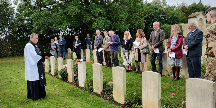 Graves of three comrades killed in Normandy rededicated