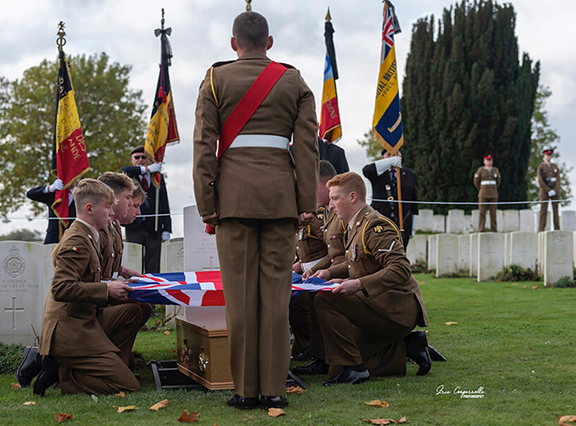 Lance Corporal Robert Cook reburied at New Irish Farm Cemetery