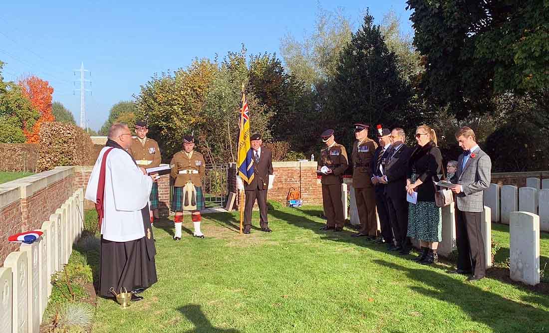 Rededication ceremonies for two Great War soldiers at Vichte Military Cemetery, Belgium