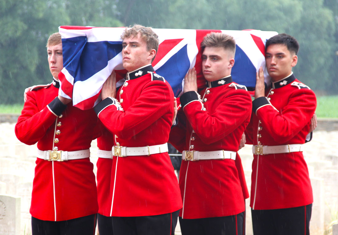 Grenadier Guards soldier of the Great War finally laid to rest during military burial