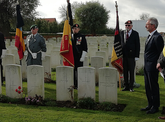 Two Unknown soldiers of the great war honoured at Perth Cemetery, Belgium
